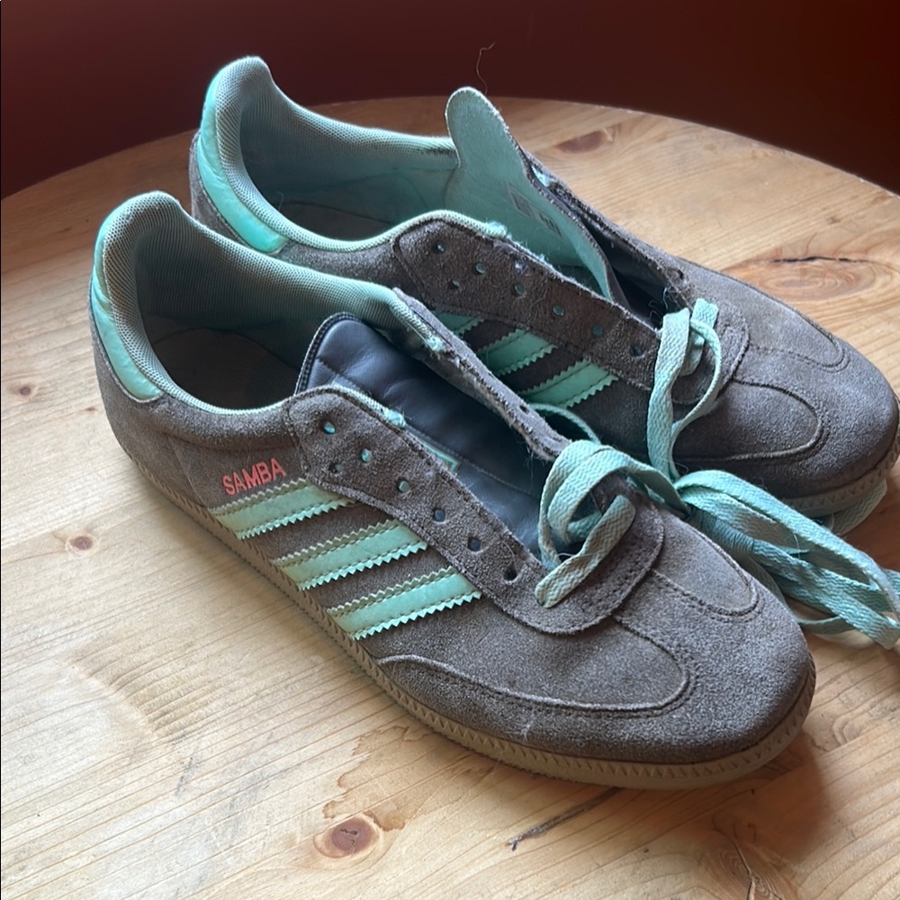 adidas Samba Sneakers in Brown and Mint
